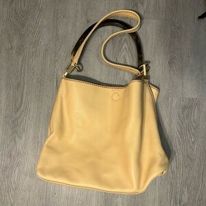 Plinio Visona Italy Tan Pebble Leather Tote Bag Handbag